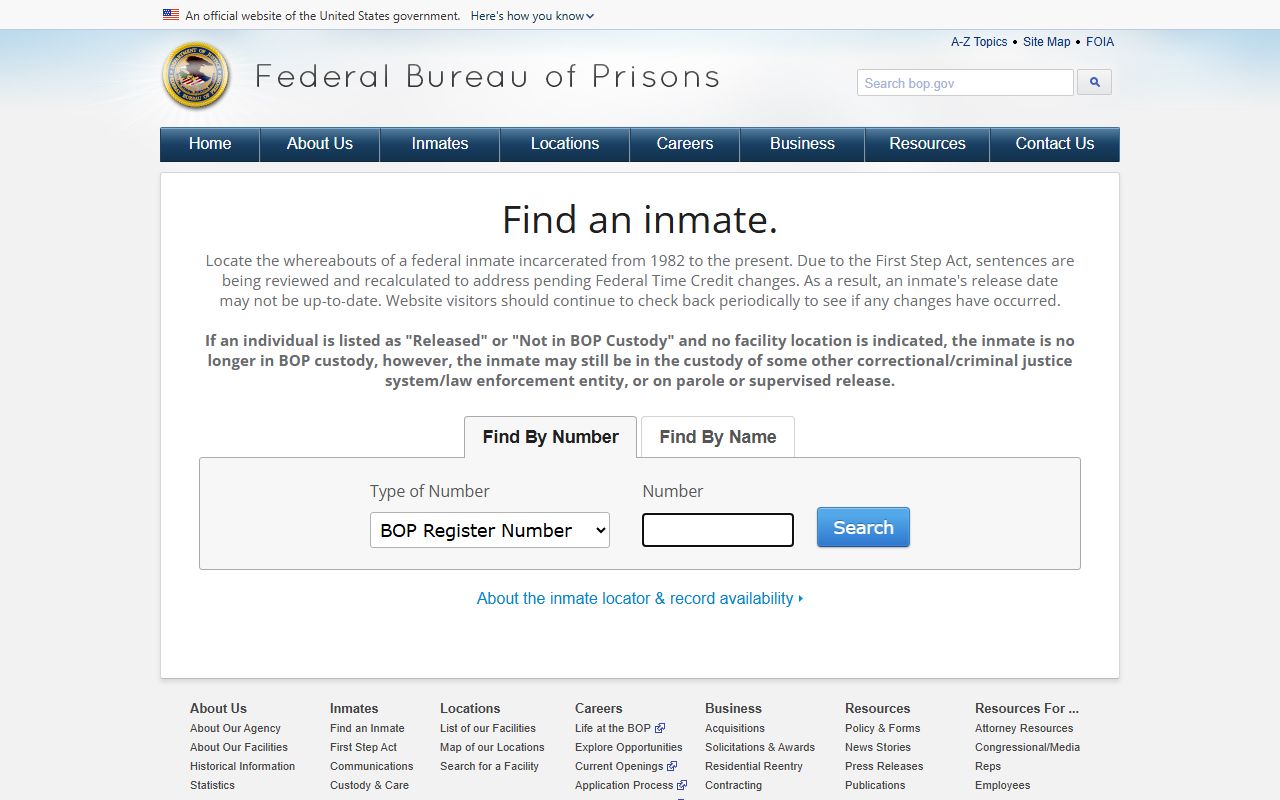 Federal BOP locator separate from Cherokee County jail mugshots