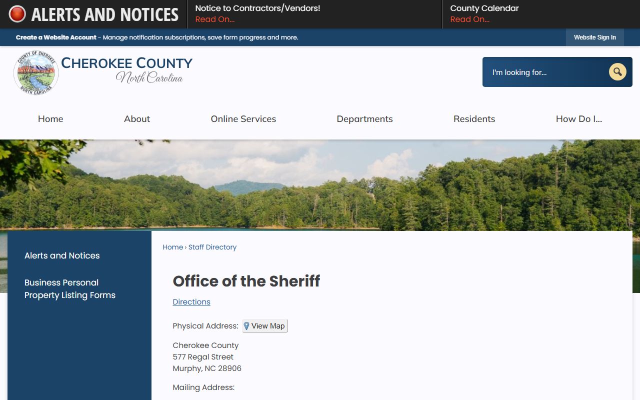 Cherokee County inmate records staff directory and detention center phone